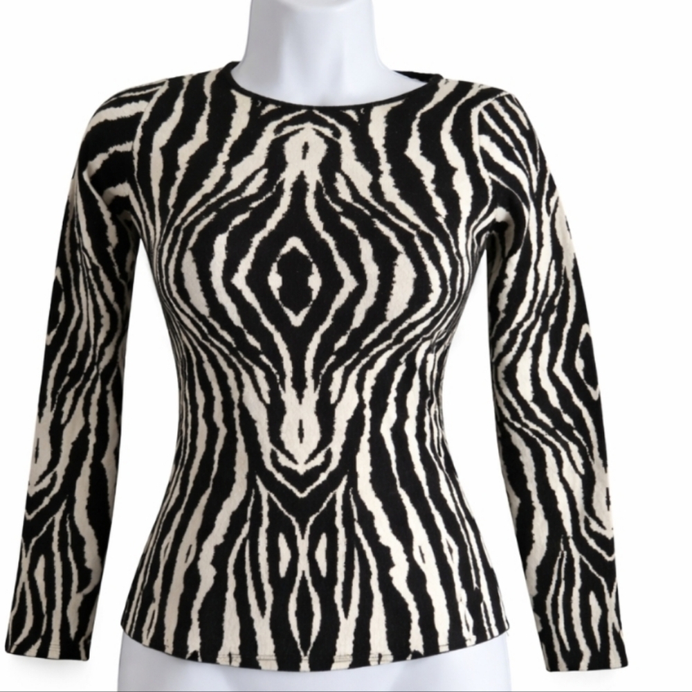 Tenax | Lux Italian Zebra Print Long Sleeves Top - Picture 3 of 7